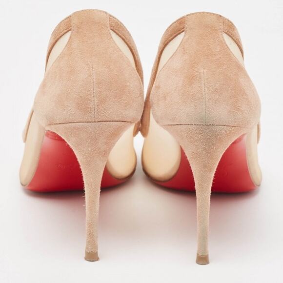 Beige Mesh & Suede Paulina Pumps – Christian Louboutin Made in Italy Size 41½ - Picture 5 of 6